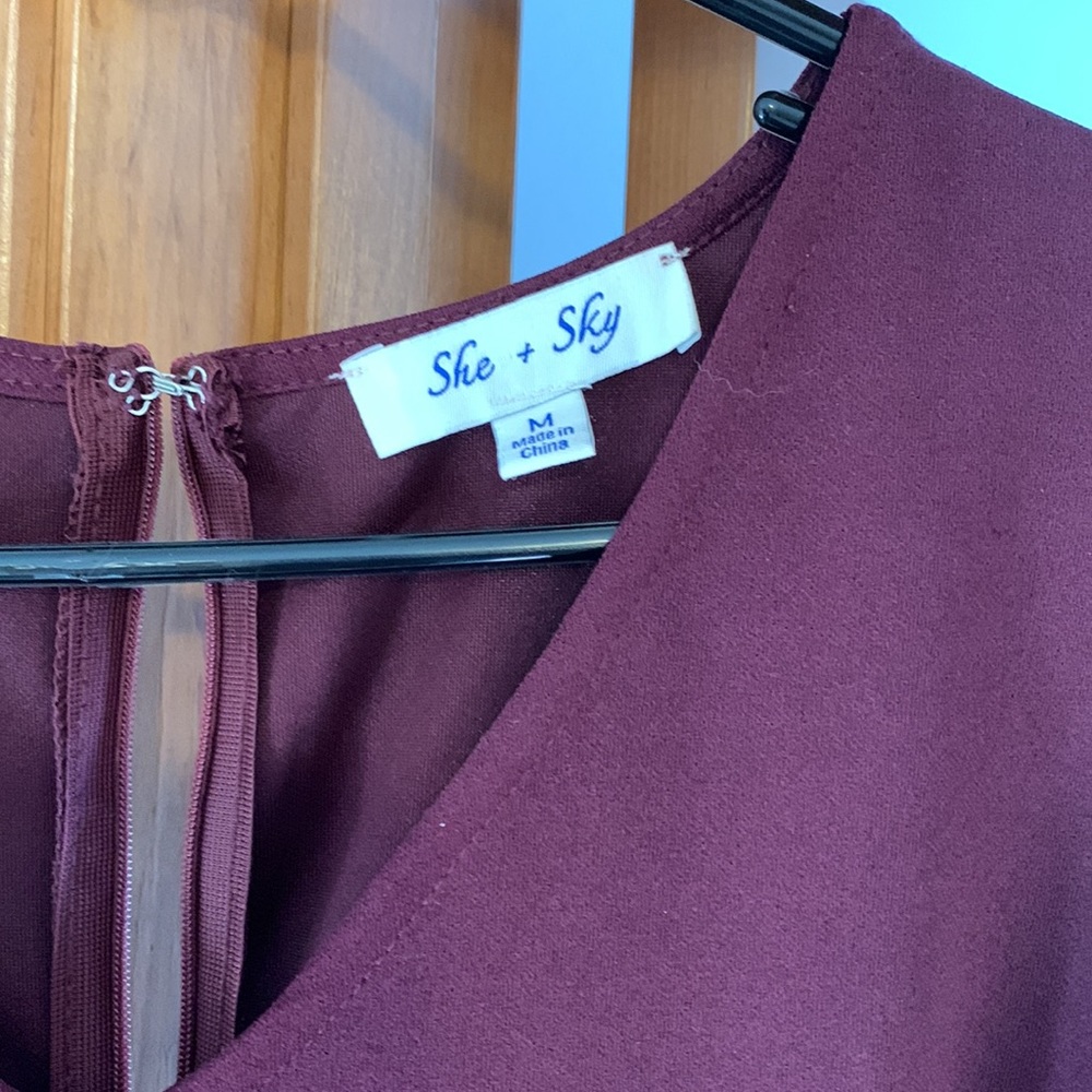 She & Sky plum purple jumpsuit women’s medium - Picture 3 of 4
